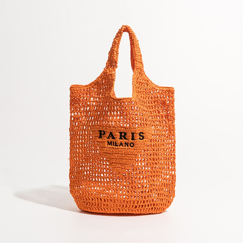 Stroh-Handtasche in luxuriösem Design "Paris"