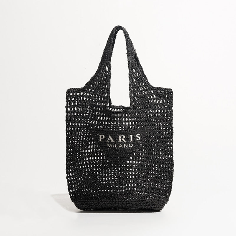 Stroh-Handtasche in luxuriösem Design "Paris"