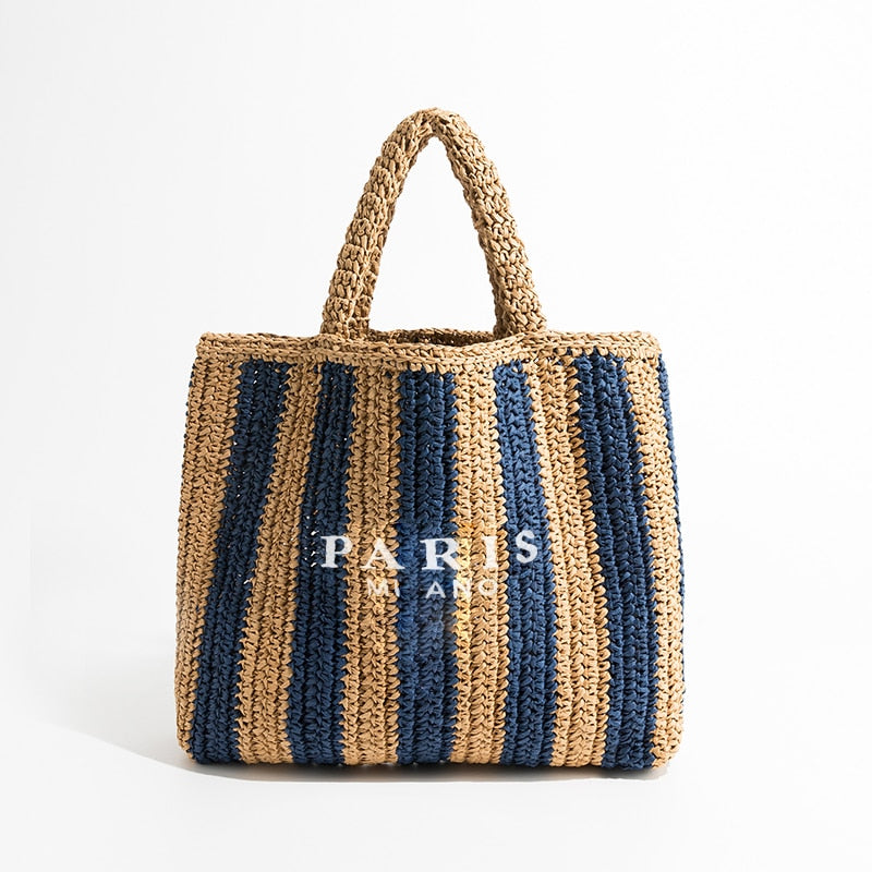 Stroh-Handtasche in luxuriösem Design "Paris"