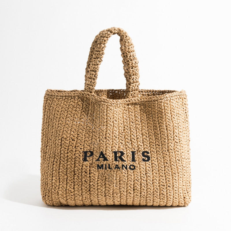 Stroh-Handtasche in luxuriösem Design "Paris"